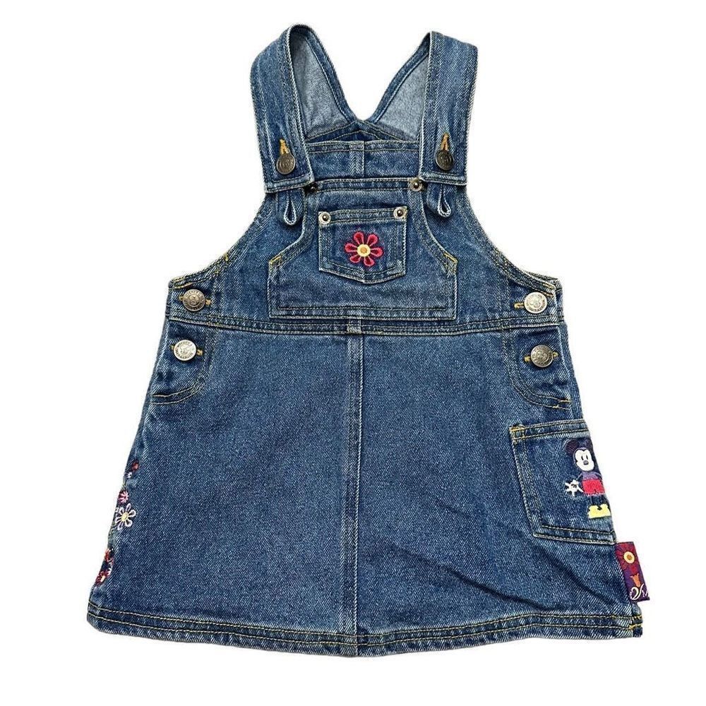 vintage disney mickey and co denim overall dress 3t